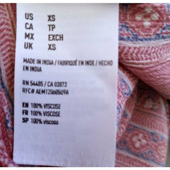 AMERICAN EAGLE OUTFITTERS PINK/BRICK FLORAL OFF-THE-SHOULDER DRESS SZ.XS EUC. - Picture 5 of 6